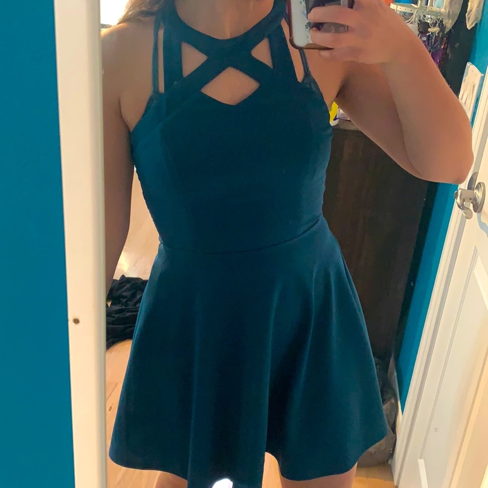 Teal party dress